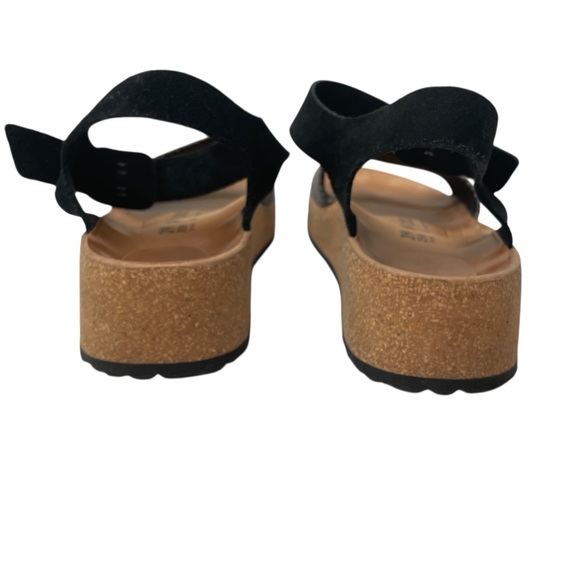 Papillio Black and Gray Glenda Sandals, Wedges, Leather Foot Bed, Size 8, Narrow - Picture 3 of 10